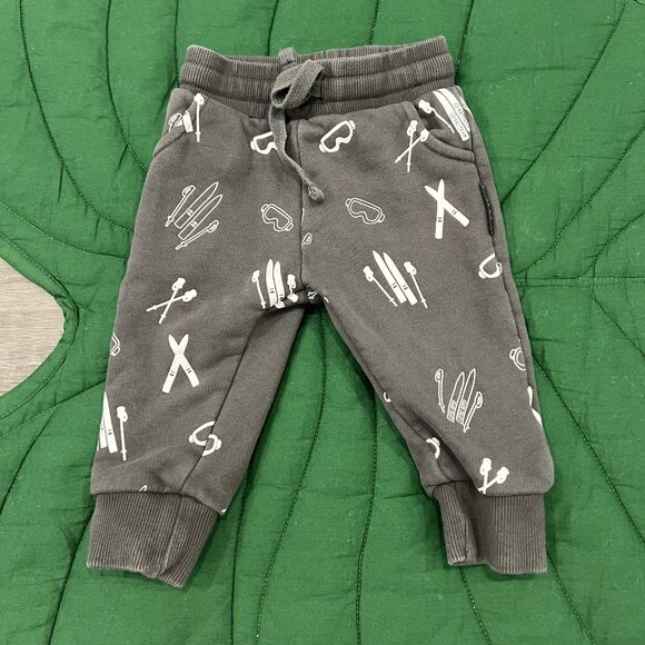 Little Bipsy Jogger Pants 3-6M Ski Print Gray - Picture 1 of 5